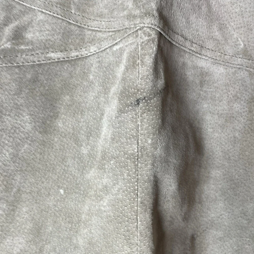 Vintage 90s Leathers By‎ Tibor Tan Leather Midi Skirt Pencil High Waisted 14